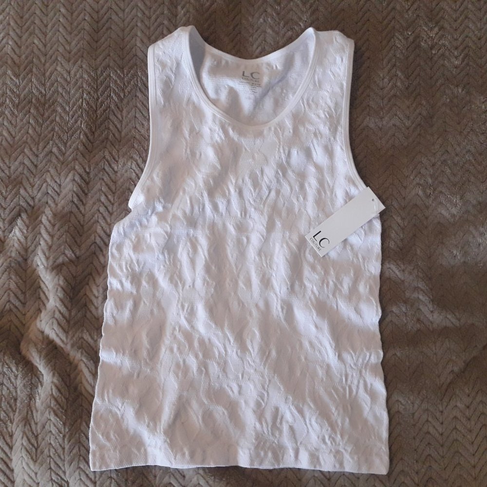 LC Couture sleeveless top. Size: Small. New with tags - white